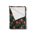 thumbnail image 2 of Autumn Soft Flannel Fleece Throw Blanket, Wild Forest Season Gazelle Deer Fall Colors Leaves Pattern Composition, Cozy Plush for Indoor and Outdoor Use, 70" x 90", Amber and Jade Green, by Ambesonne, 2 of 5