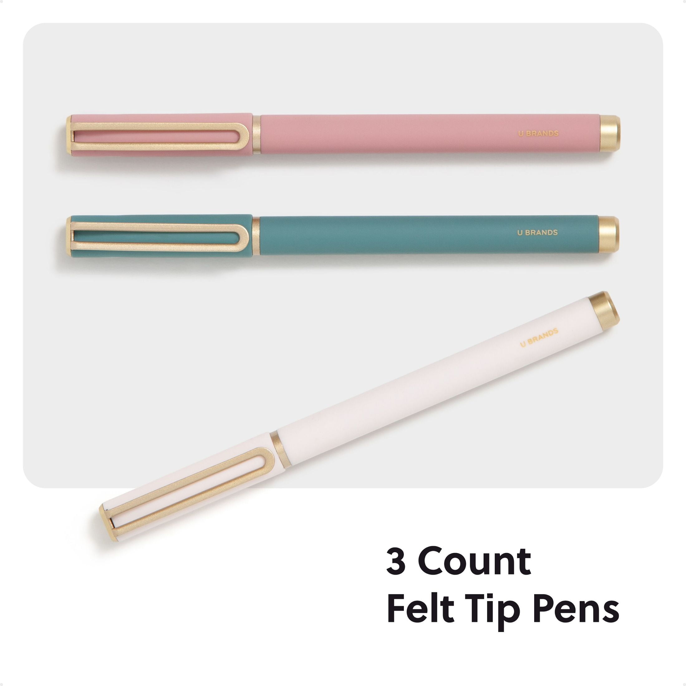 U Brands Catalina Felt Tip Pens, 3 Count, Soft Touch, Medium