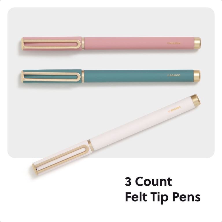 U Brands Catalina Felt Tip Pens, Black, 3 Count photo 2