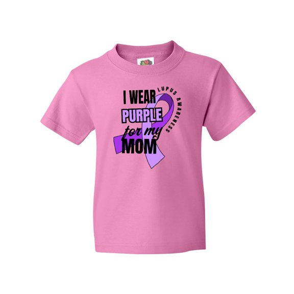 Inktastic I Wear Purple For My Mom Lupus Awareness Youth T-Shirt