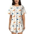 thumbnail image 1 of Balery Corgi Dog And Heart Conjunto de Pijama para Mujer con Estampado, Dos Piezas de Manga Corta y Shorts, Ropa de Dormir Suave con Cuello Redondo y Bolsillos-Small, 1 of 6