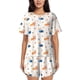 thumbnail image 1 of Balery Corgi Dog And Heart Conjunto de Pijama para Mujer con Estampado, Dos Piezas de Manga Corta y Shorts, Ropa de Dormir Suave con Cuello Redondo y Bolsillos-Small, 1 of 6
