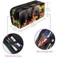 thumbnail image 5 of PhooArto Pencil Case, Colorful Flowers Baby Elephant Large Capacity Pencil Pouch Stationery Pen Bag, 5 of 7