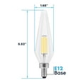 thumbnail image 3 of Luxrite E12 Candelabra LED Light Bulbs, 4000K, Dimmable, 4.5W, 500 Lumens, HX10.5 Glass, Wet Rated, UL Listed 12 Pack, 3 of 7