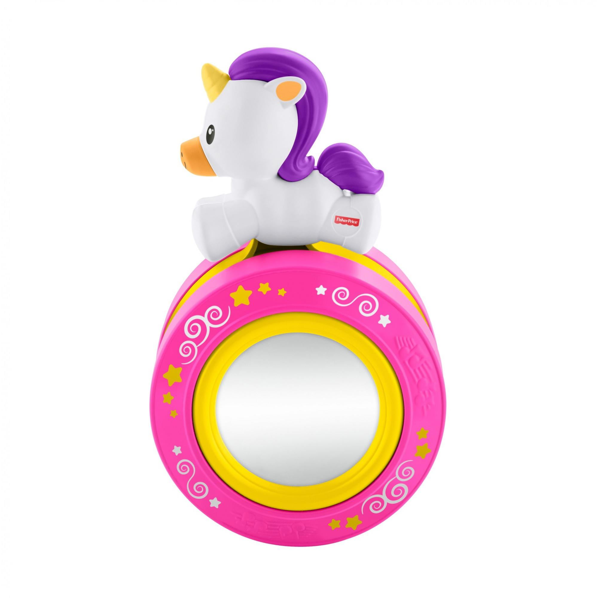 Fisher Price Crawl Along Musical Unicorn Rolling Toy w/ Mirror Sound Playset NEW 