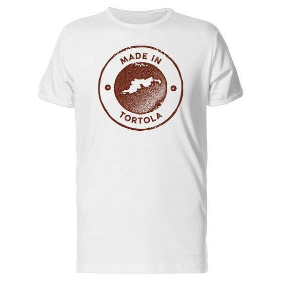 Made In Tortola Grunge Map T-Shirt Men -Image by Shutterstock, Male Medium