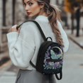 thumbnail image 3 of Eheartsgir Moon Moth Rose Print Travel Rucksack Lots of Pockets Small Backpack for Daily Outdoor Travel, Polyester Lightweight Mini Backpack, 3 of 8
