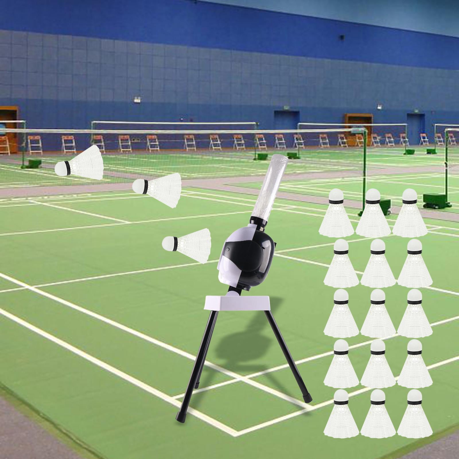 Automatic Badminton Serve Machine Badminton Launcher Electric Trainer Device Shuttlecock Launcher Badminton Trainer for All Levels Indoor with 18 Badmintons
