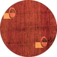 thumbnail image 1 of Ahgly Company Indoor Round Abstract Orange Modern Area Rugs, 5' Round, 1 of 4