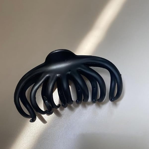 wonima11 3 Pcs Octopus Hair Claw Clip for Women,Non-Slip Large Claw Clips Stylish Hair Accessories for Long Thick Thin Hair,Black