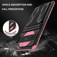 thumbnail image 5 of Feishell for Google Pixel 6 Pro Wallet Case Credit Card Holder Stand Kickstand Rugged Hard PC + Soft TPU Shockproof Heavy Duty Defender Armor [Military Grade Protection] Grip Phone Case, Pink, 5 of 9