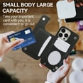 thumbnail image 3 of Dteck Crossbody Strap Wallet Case for iPhone 15 Pro,Magnetic Leather Card Slots Pocket Case Shockproof Ring Holder Stand Cover with Shoulder Strap, Black, 3 of 8