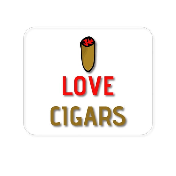 DistinctInk Mouse Pad - 1/4" Foam Rubber - I Love Cigars