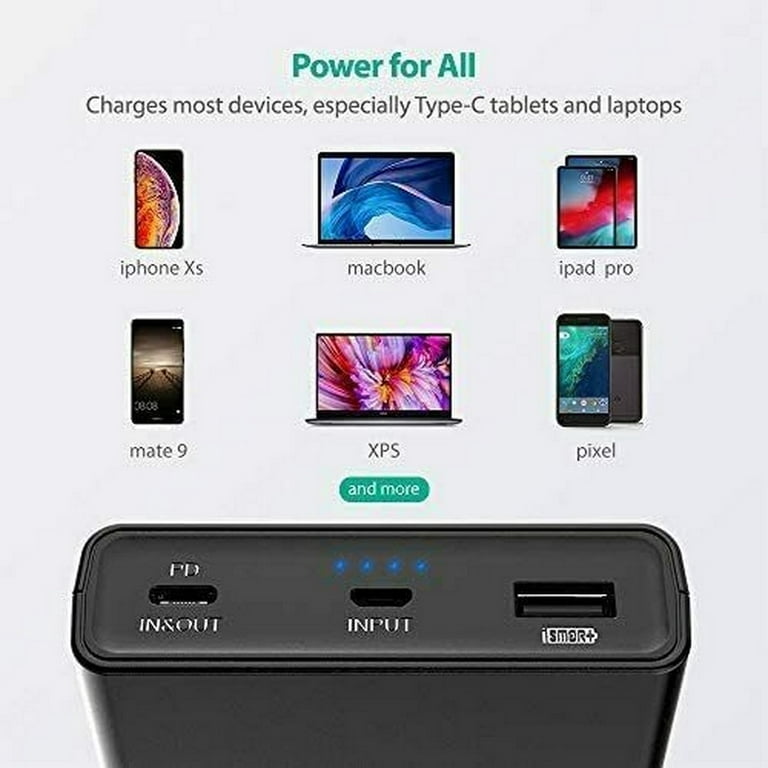 RAVPower USB C Charger 45W Power Bank PD 3.0 iSmart Power PB02 - Walmart.com
