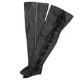 thumbnail image 4 of Hot Leathers LCU1004 Ladies Black Lambskin Leather Leggings with Purple Side Lace 2X-Large, 4 of 4