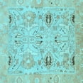 thumbnail image 1 of Ahgly Company Indoor Square Oriental Light Blue Traditional Area Rugs, 6' Square, 1 of 4