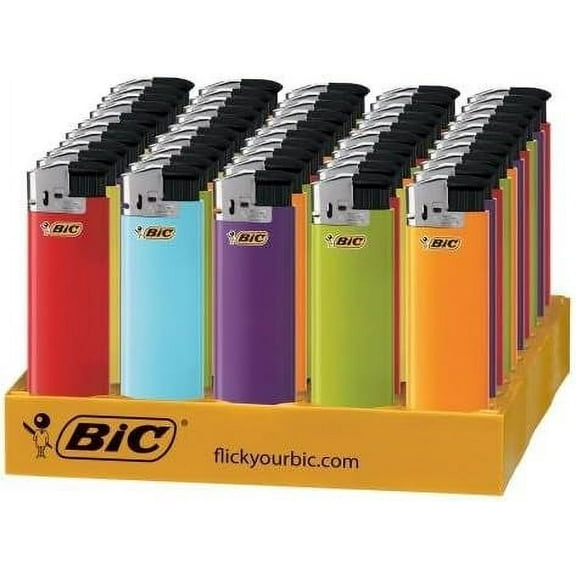 BIC Classic Push Button Electronic Lighter, Case of 50.