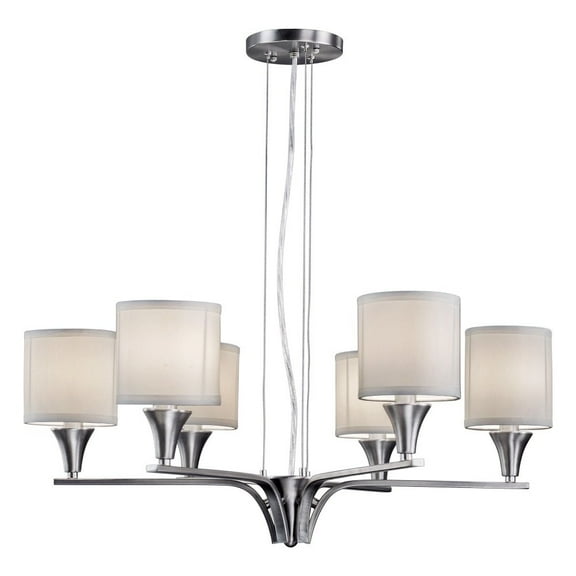 Forte Lighting 7069-06 6 Light 26" Wide Chandelier - Nickel