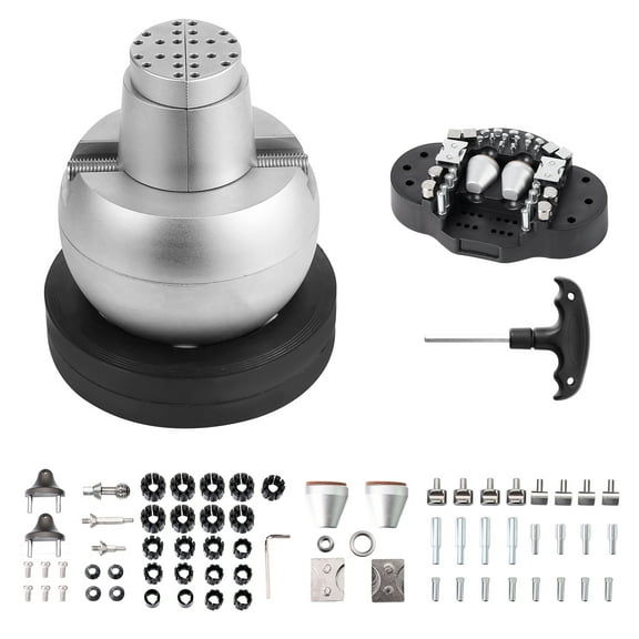 KFFKFF Ball Vise, 5" Carving Setup Instrument, Full Circle Rotating Carving Clamp, 69 Unit Accessory Jewelry Carving Clamp Instruments Regular Block for Precious Stone Insertion, Miniature Carving