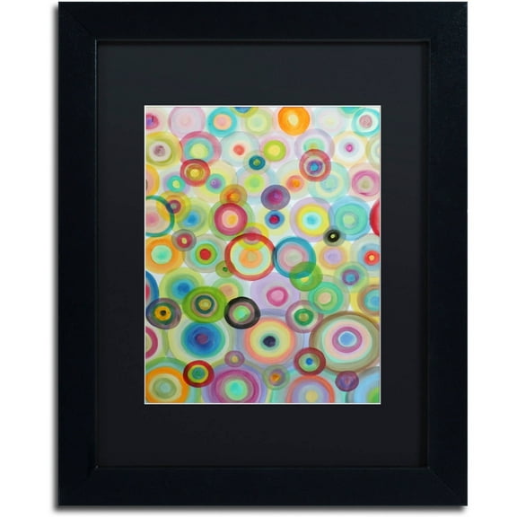 Sylvie Demers 'Bulles' Black Matted Framed Art