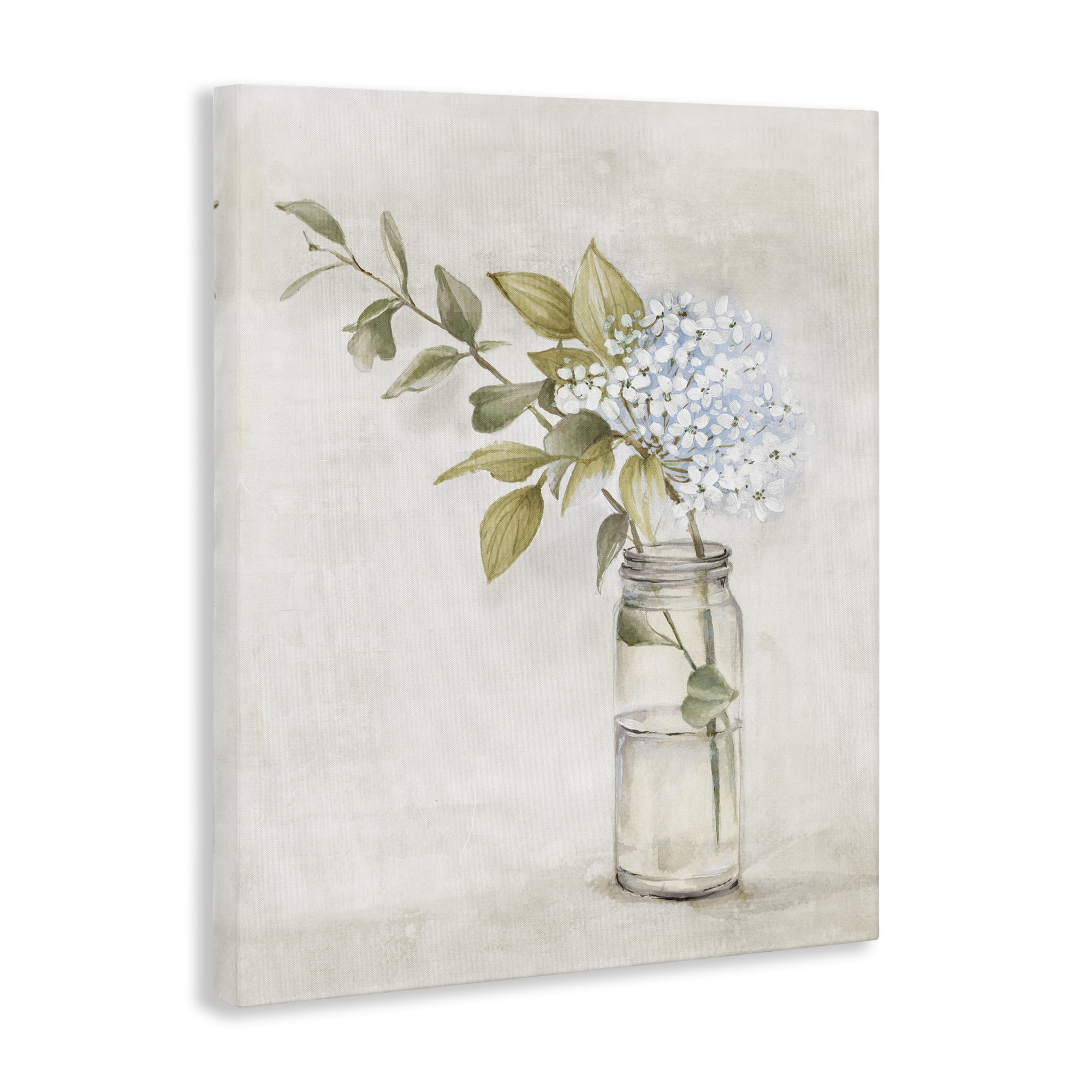 Stupell Industries Cottage Blooms in Jar Plants & Flowers Painting Wrapped Canvas Art Print Wall Art, 24 x 30