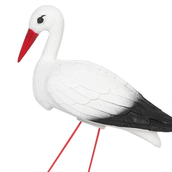 TABLZONE White Crane Garden Statue Outdoor Metal Bird Ornament with Detachable Legs for Yard Decor