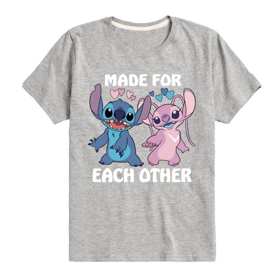 Lilo & Stitch - Made For Each Other - Youth Boys Short Sleeve Graphic T-Shirt