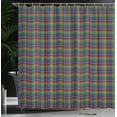 thumbnail image 3 of Ambesonne Fashion Shower Curtain, Plaid Pattern on Dark Back, 69"Wx70"L, Violet Forest Green Blue, 3 of 4