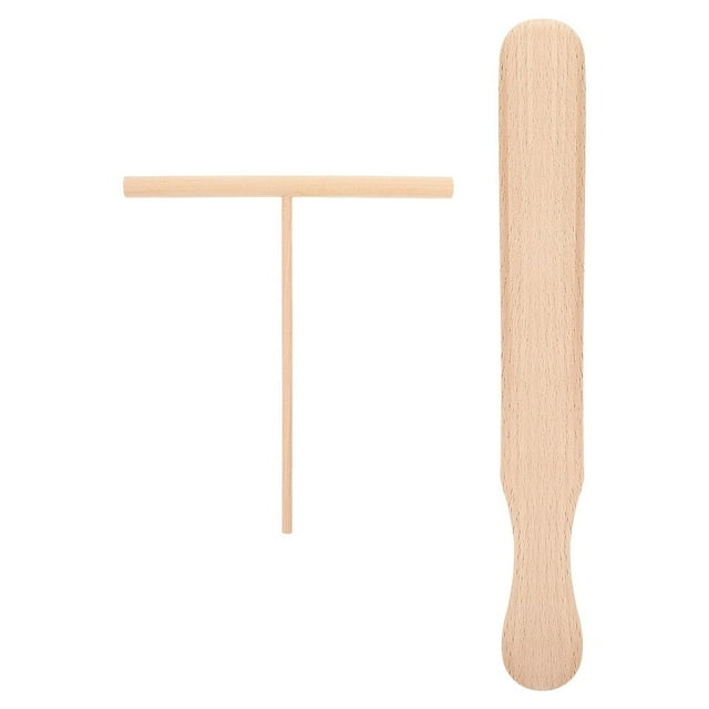 LOVEVER 2 Pcs Wooden Rake Griddle Pancakes Electric Crepe Maker Machine Tortillera Tools Cooking Utensils Household Spatula