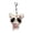 White, variant on Ghost Pendant Horror Plush Keychain, Gothic Stuffed Doll Bag Charm with Heart Clip, Creepy Cute Halloween Gift for Couples, 2.76"