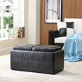 thumbnail image 2 of Hodedah HI 1185 Black PVC Faux Leather Ottoman, Medium,, 2 of 7