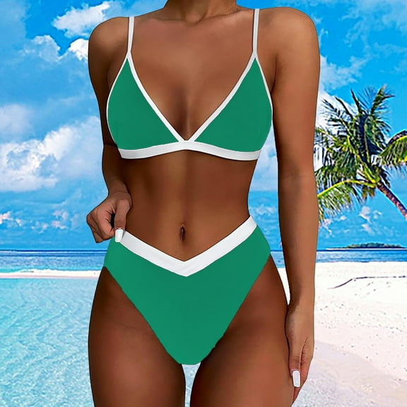 Valueadd Women's Bikini Set Swimsuit High Cut High Waisted 20 Piece Swim Suits Swimwear Bathing Suit