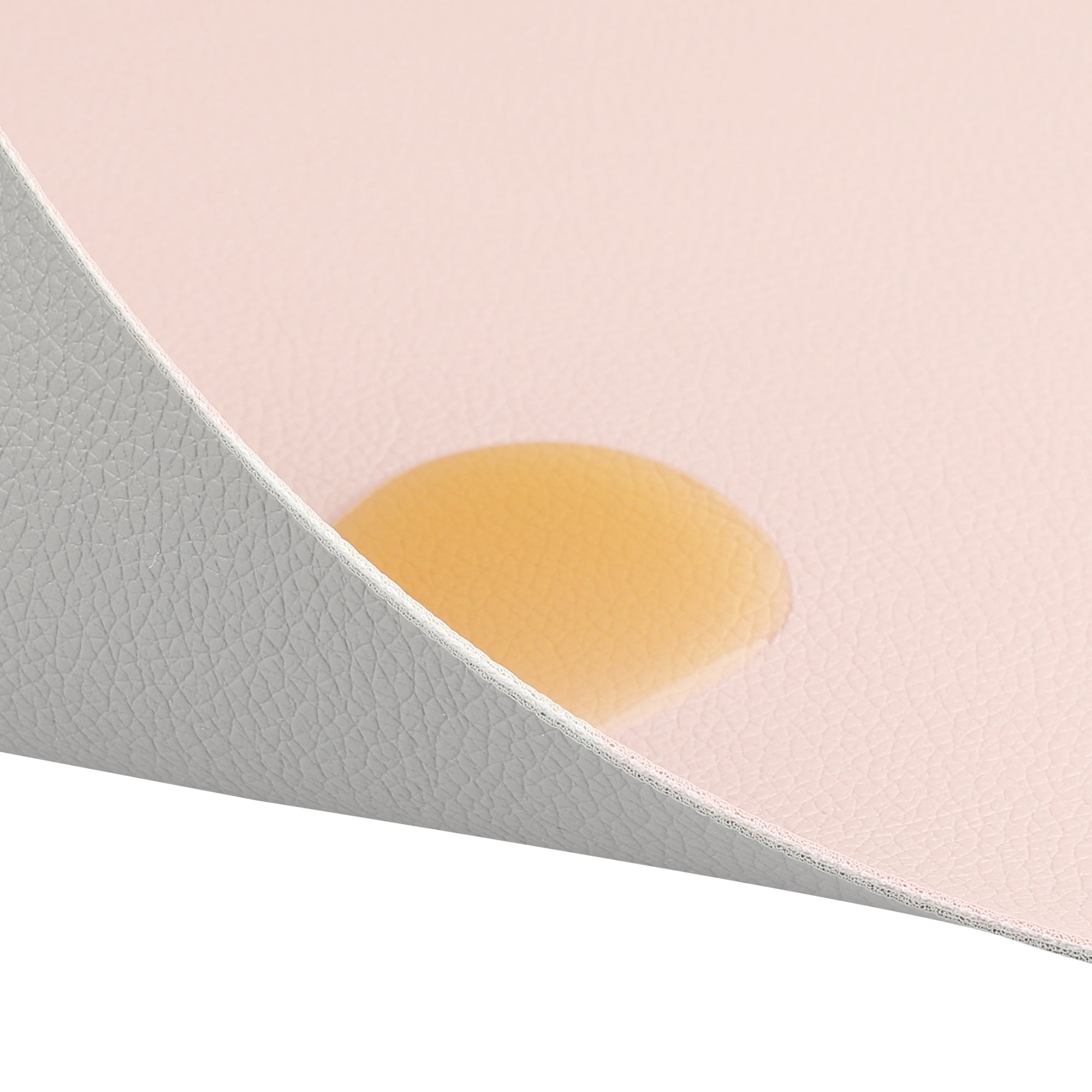 Unique Bargains Placemats Set of 2, Faux Leather Easy to Clean Table Mats Place Mats Pink Grey 17x12 inch