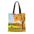 thumbnail image 1 of POGLIP Sac Fourre-Tout en Toile Orange Automne au Parc Matinal Saison Rouge Sac à Provisions Réutilisable, 1 of 1