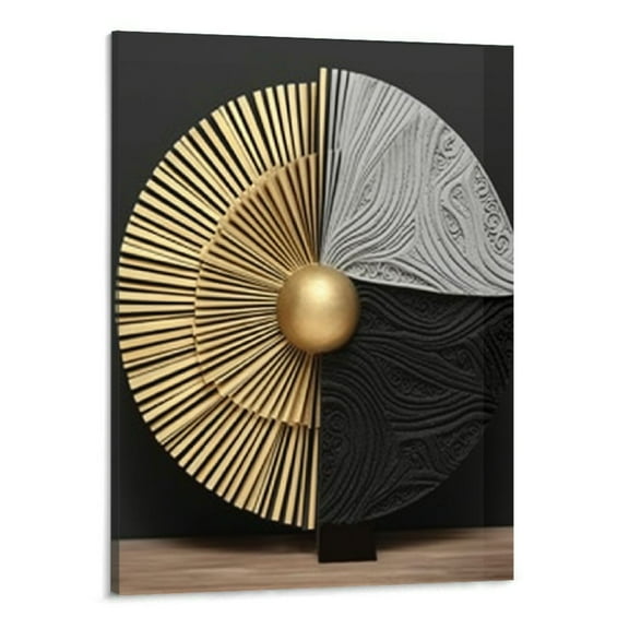 Shiartex Abstract Wall Art Modern Abstract Marble Art Black and Gold Posters Tree Stump Prints Black and Gold Abstract Marble Texture Wall Art Black Grey and Gold Canvas Wall Art for Wall 16x20 Inch