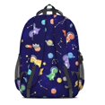 thumbnail image 3 of Colorful Dinosaurs Space Pattern Cute School Backpack Bag with Padded Back and Adjustable Shoulder Straps 16.9 X 12.6 X 5.9 Inches, 3 of 5