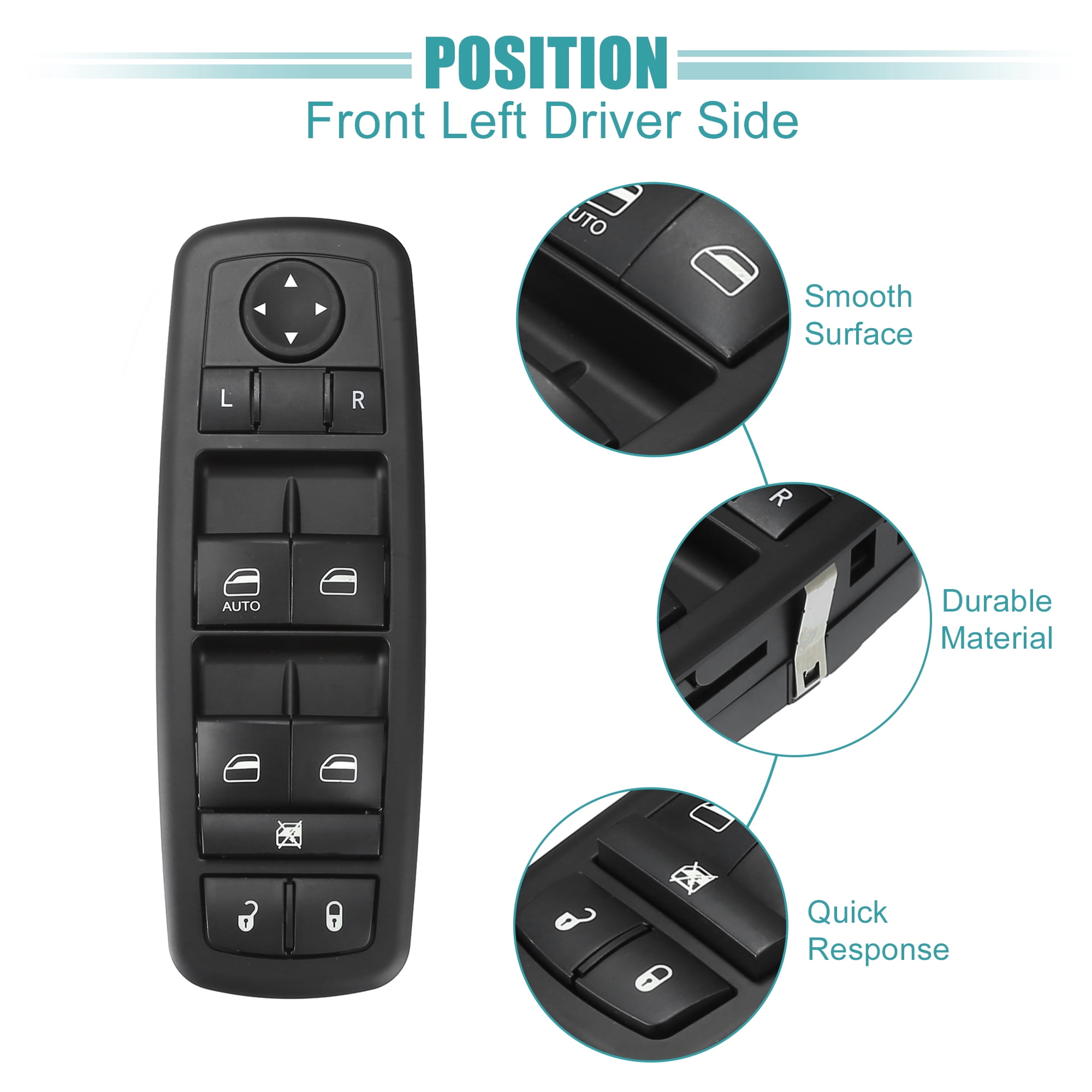 Unique Bargains Front Left Driver Side Power Window Switch for Jeep Liberty 2011-2012