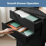7 Drawer Mobile File Cabinet with Wheels, Under Desk Storage Organizer for Bedroom/Office/Home, Black