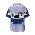thumbnail image 4 of Goofa Bernese Mountain Dog Sitting Bath Tub Printed Men's Casual Short-sleeved Shirt,Lightweight Breathable Button-down,Summer Casual men's top,Versatile Fashion shirt-Small, 4 of 7