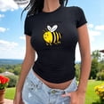 thumbnail image 3 of Playera Bee Happy, Don´t Worry – No te preocupes, Sé Feliz y ¡Zumba Con Estilo! Color Negro Talla Chica Marca Emil SaEs, 3 of 4