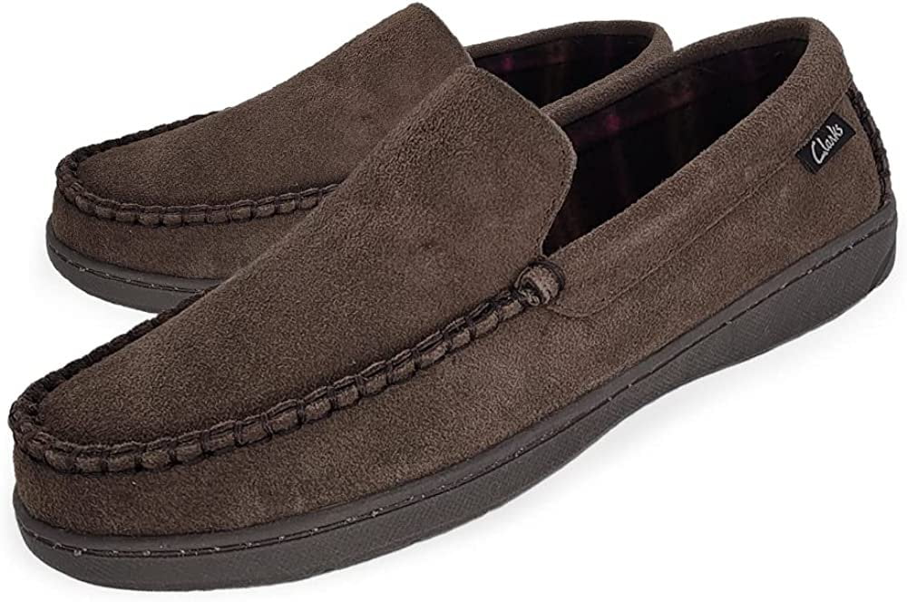 Clarks Men's Cozy Open Back Suede Clog Slippers (10 M US, Medium Brown)