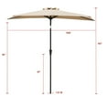 thumbnail image 6 of FLAME&SHADE 9 ft Half Round Outdoor Market Patio Table Umbrella with Tilt for Wall Balcony, Beige, 6 of 7