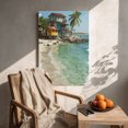 thumbnail image 6 of “Colorful Coastal Shack” Tropical Canvas Wall Art Ready to Hang for Living Room and Bedroom, 6 of 8