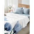 thumbnail image 5 of Blue Spring Floral Flat Sheets Only Queen Size, Soft Breathable Bed Top Sheets for Mattress, Tulip Blooming Summer Botanical Luxury Bedding Flat Sheets for Home Hotel Bedroom Bed Protection, 5 of 9