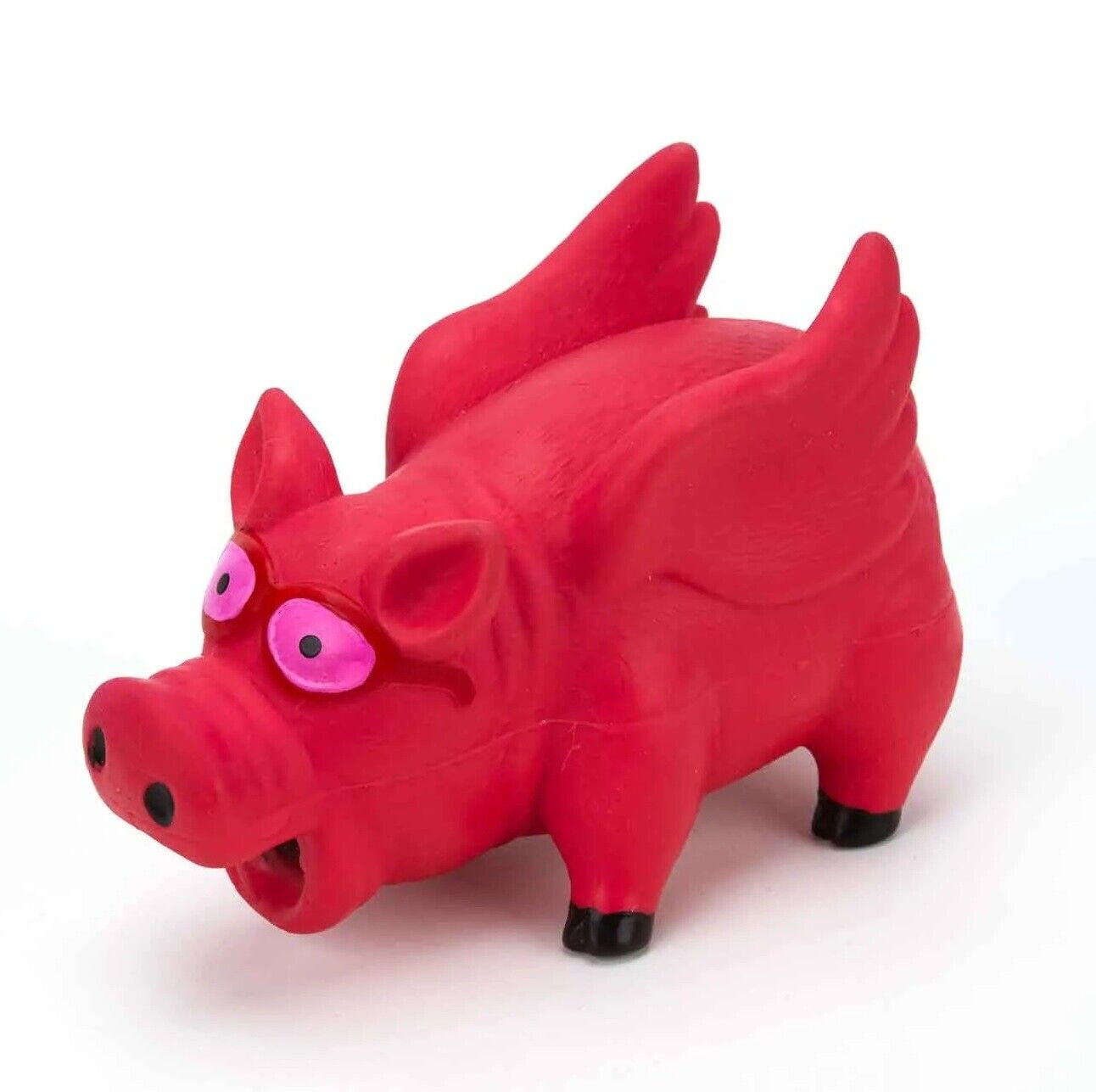 Flying Grunting Pig Dog Toy Durable Latex Choose Blue Pink or Set of