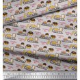 thumbnail image 3 of Soimoi Modal Satin Fabric Sleigh,Bread & Hot Dog Food Fabric Prints by Yard 42 Inch Wide, 3 of 3