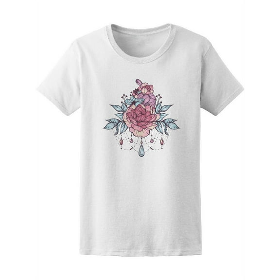 Pastel Boho Floral Magic Beads T-Shirt Women -Image by Shutterstock, Female Large