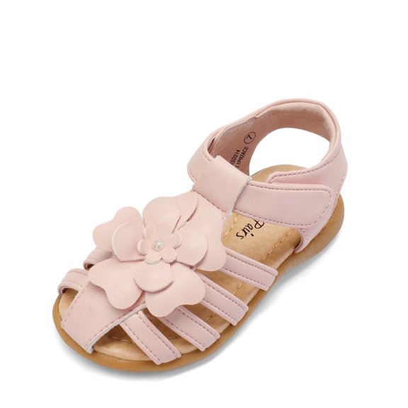 Dream Pairs Toddler Girls’ Closed‑Toe Flower Summer Dress Sandals