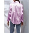 thumbnail image 5 of Women'S Satin Button Down V-Neck Long Sleeve Tops Summer Silk Blouses Fashion Spring Shirt 2025  XXL, 5 of 7
