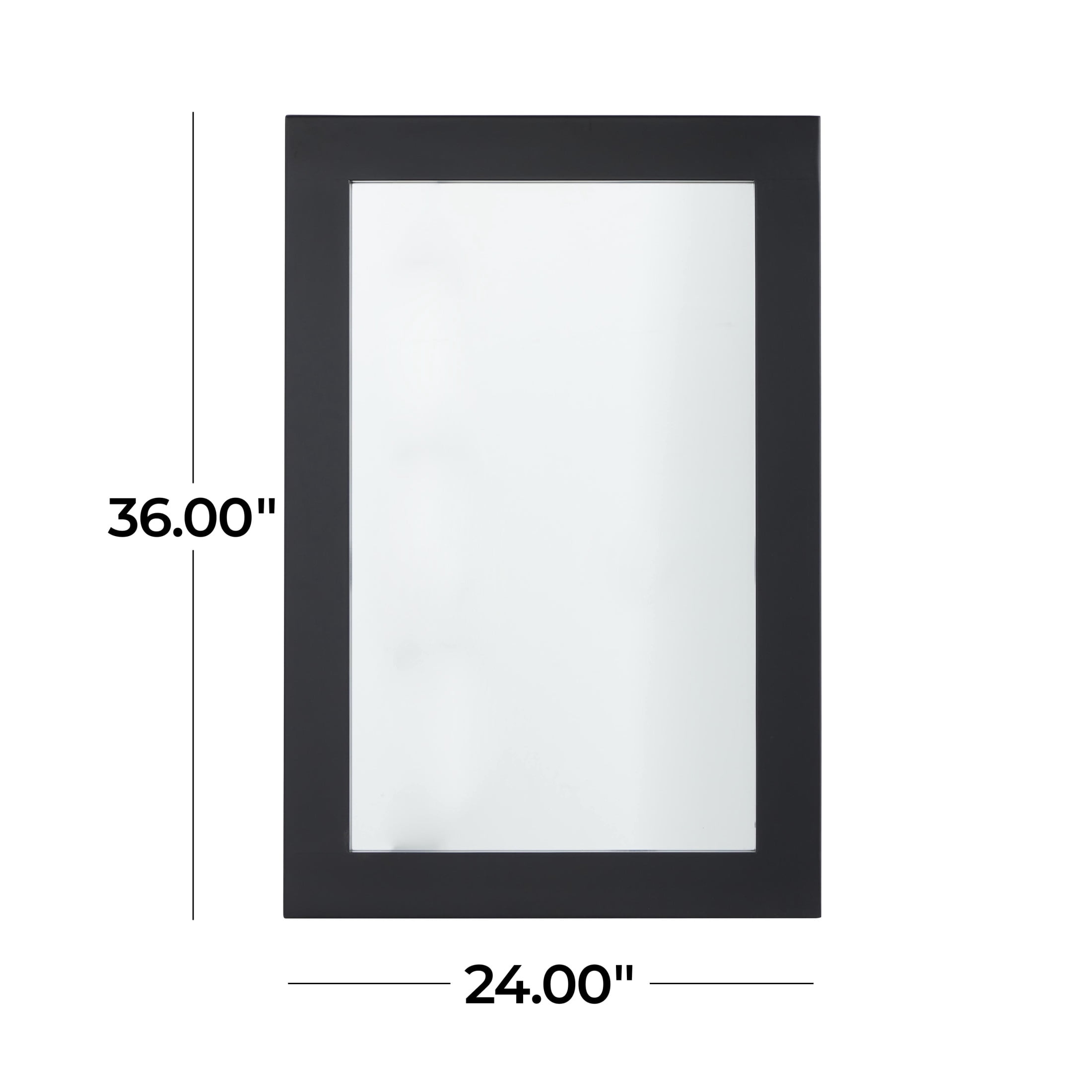 DecMode 24" x 36" Black Wall Mirror